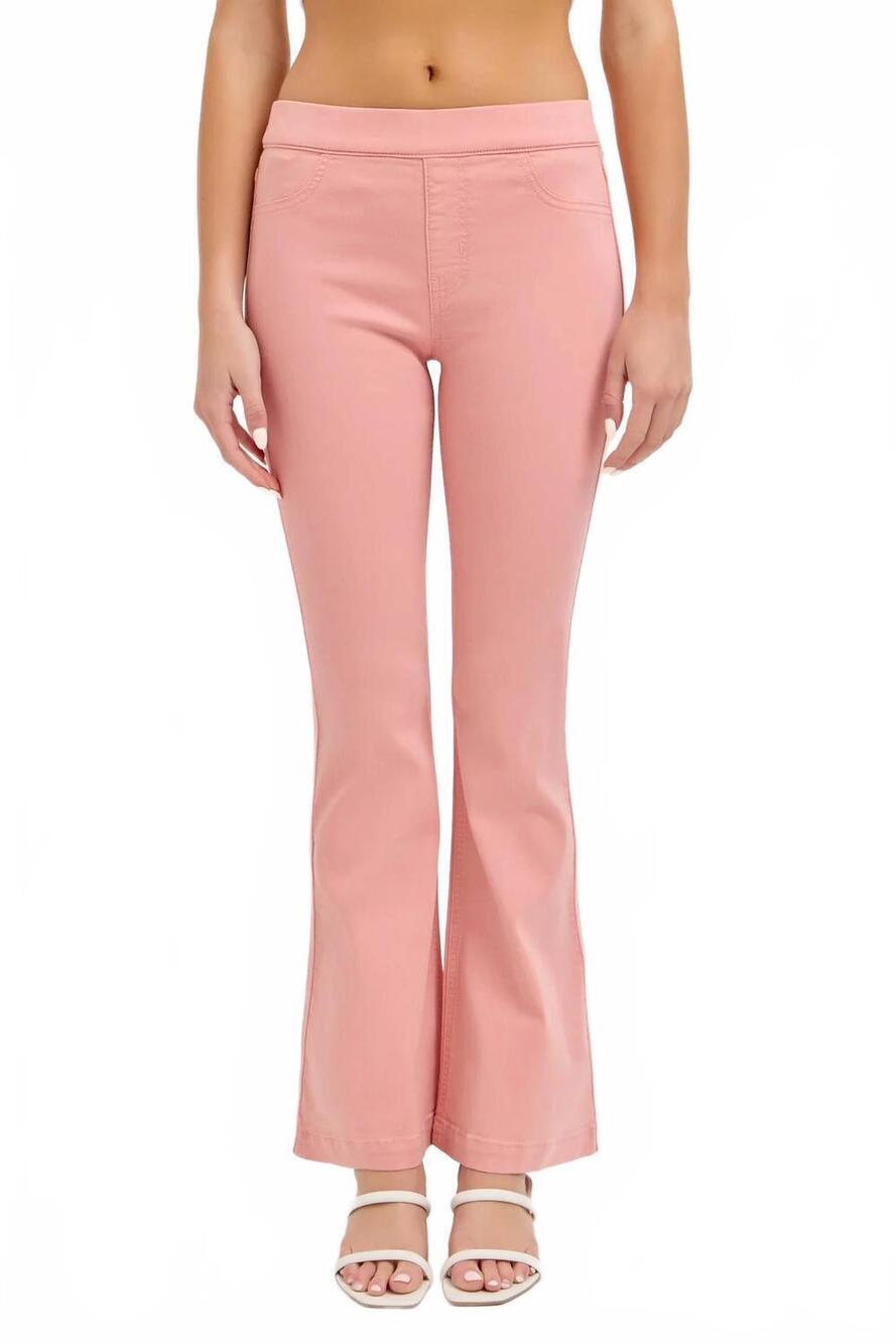 NEW CELLO dyed flare jeggings in peach